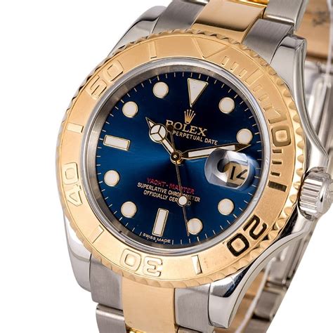 rolex yachtmaster two tone blue dial|Rolex yacht master blue face.